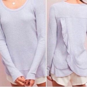 ANTHRO Saturday Sunday Wendy Waffle Knit in Lilac loungewear relaxed ruffled